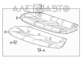 Rândul din spate al mașinii, al doilea rând, pentru Cadillac ATS 13- cu airbag, piele gri.