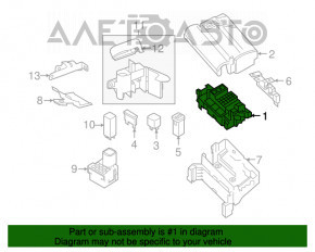 Cutia de siguranțe sub capotă pentru VW Passat b7 12-15 USA 1.8T are clipele rupte.