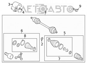 Ax cu semiax frontal stânga VW Jetta 19- cutie de viteze automată fără manson interior