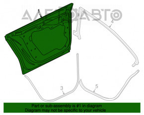 Ușă asamblată spate dreapta VW CC 08-17 negru C9X, manere