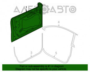 Ușă asamblată față dreapta VW CC 08-17 negru LC9X, maner