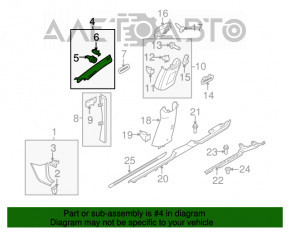 Capacul superioare al amortizorului frontal stânga VW CC 08-17, negru, murdar