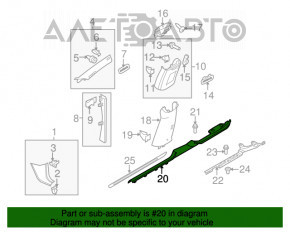 Накладка порога левая VW CC 08-17 черн, царапины, вмятина