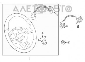 Руль голый VW CC 08-17 кожа черн, царапины