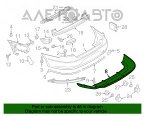 Buza bara spate VW CC 13-17 restaurată, zgârieturi