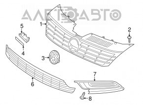 Grila bara fata stanga inferioara VW CC 13-17 rest noua originala OEM