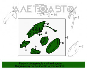 Зеркало боковое правое VW CC 13-17 рест