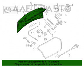 Крышка багажника VW CC 13-17 рест, черный LC9X