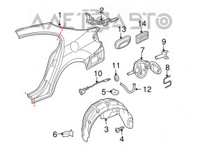 Лючок бензобака с корпусом VW CC 08-17