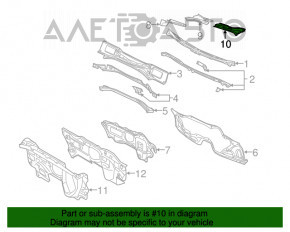 Grila stergatoarelor din plastic stanga VW CC 08-17 rupta.