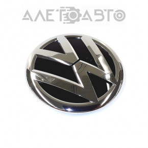 Emblema grilei radiatorului VW CC 13-17, restaurată, suportul rupt, nisip, fisuri