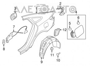 Aripa spate dreapta Hyundai Sonata 15-17, culoare grafit.