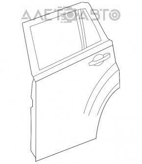 Ușă asamblată spate stânga Jeep Compass 11-16 alb PW7, lovituri.