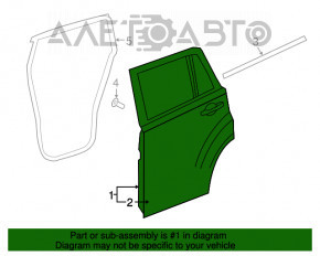 Ușă asamblată spate stânga Jeep Compass 11-16 alb PW7, lovituri.