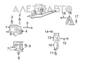 Pernele motorului față Jeep Compass 11-16 2.0, 2.4 AWD, FWD