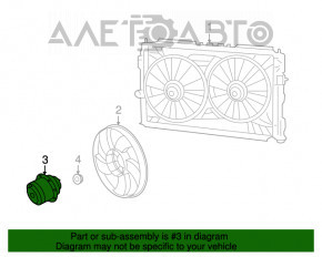 Motorul ventilatorului de răcire stânga pentru Jeep Patriot 11-17 ruginit.