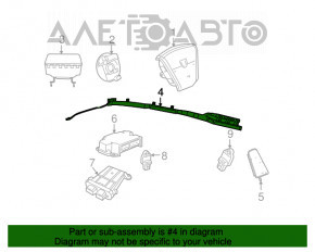 Perna de siguranță airbag, cortina laterală stânga Jeep Compass 11-16, cartuș ruginiu.