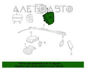 Подушка безопасности airbag в руль водительская Jeep Compass 11-16 черная, полез хром