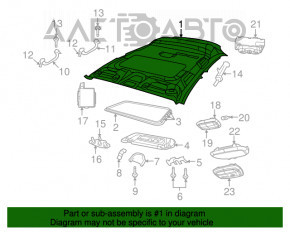 Acoperirea plafonului pentru Jeep Compass 11-16, gri.