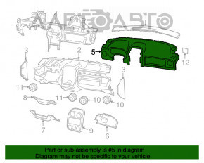 Torpedo panoul frontal gol Jeep Compass 11-16 negru.