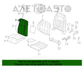 Scaun șofer Jeep Compass 11-16 fără airbag, manual, material textil gri, căptușeală de fixare a clamei.