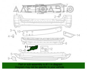 Suportul pentru bara spate stânga Jeep Compass 11-16 pe panou.