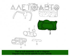 Capacul portbagajului Jeep Compass 11-16, culoare kaki, pentru difuzoare, zgârieturi, plastic decolorat