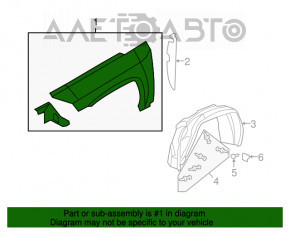 Aripa dreapta fata Jeep Compass 11-16 gri PDM, mufa