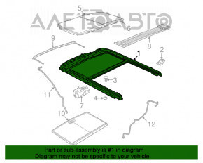 Geam asamblat Jeep Patriot 11-17, perdea gri, zgârieturi.