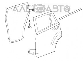 Уплотнитель двери задней левой Jeep Compass 11-16
