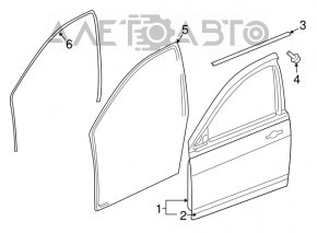 Garnitură de ușă față stânga Jeep Compass 11-16