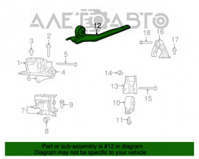 Piesa de legătură a brațului de suspensie față Jeep Compass 11-16 ruginită.