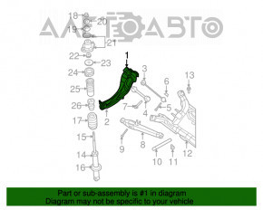 Capac spate stânga Jeep Patriot 11-17 cu braț de control.