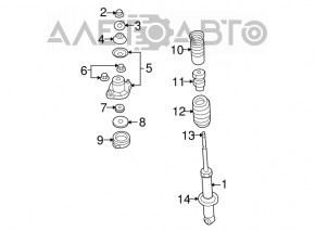 Suport amortizor asamblat spate dreapta Jeep Compass 11-16