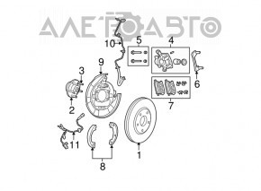 Placă de frână spate dreapta Chrysler 200 11-14 10mm