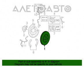 Placă de frână spate dreapta Jeep Compass 11-16 262/10mm