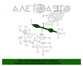 Ax cu roți spate dreapta pentru Jeep Compass 11-16 2.4