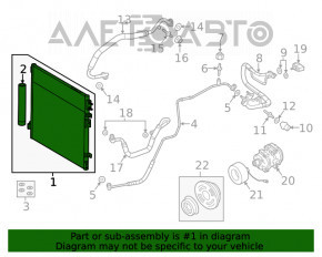 Radiatorul condensatorului de aer condiționat Dodge Charger 11- nou TYC Taiwan