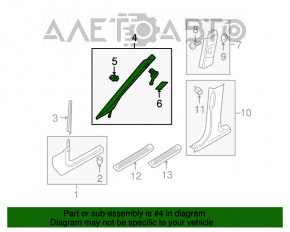 Capacul stâlpului frontal stânga Audi Q5 8R 09-17 negru, prindere ruptă, zgârietură