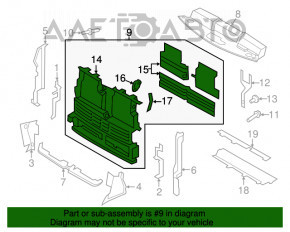 Jaluzele deflectorului radiatorului asamblate pentru Ford Edge 15-18 pre-restilizare cu motor, suport rupt