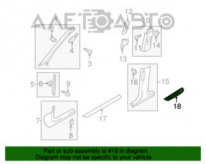 Capac prag spate stânga exterior Audi A4 B8 08-16 sedan crom, zgârieturi