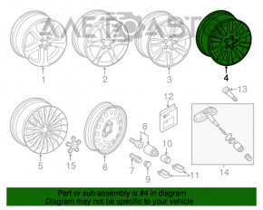 Roată de 17 inch pentru Audi A4 B8 08-16 tip 1