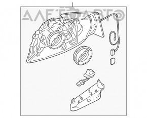 Зеркало боковое правое Audi A4 B8 08-16 6 пинов, поворотник, серое