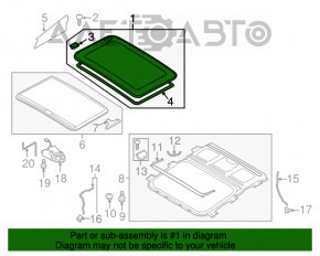 Люк в сборе Audi A4 B8 08-16 седан, серая шторка