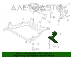 Maneta inferioară frontală stângă Ford Fusion mk5 13-20 din metal