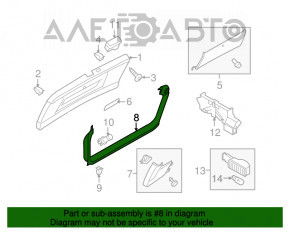 Capacul portbagajului superior Audi Q5 8R 09-17 negru, ghidajul este rupt.