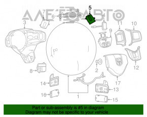 Butonul de control de pe volanul drept al Chrysler 200 15-17 este șters.