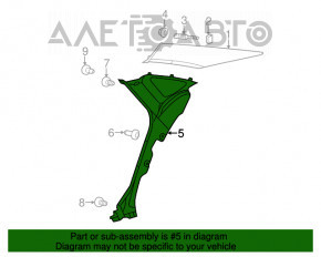 Capac spate bara dreapta fata Chrysler 200 15-17 negru, uzat