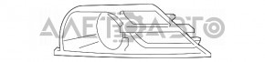 Grila bara stângă Chrysler 200 15-17 sub PTF, fără crom, suport rupt