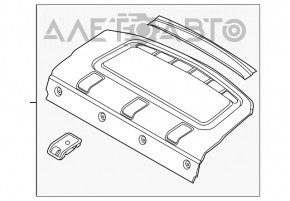 Полка задняя Ford Focus mk3 11-18 4d черн тип 2, нет креплений, нет заглушек